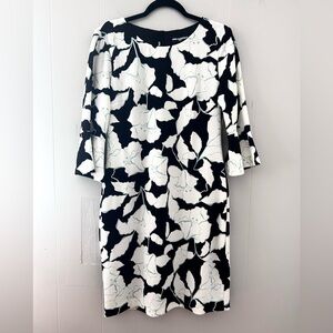 Karl Lagerfield Floral Print Flutter Sleeve Dress